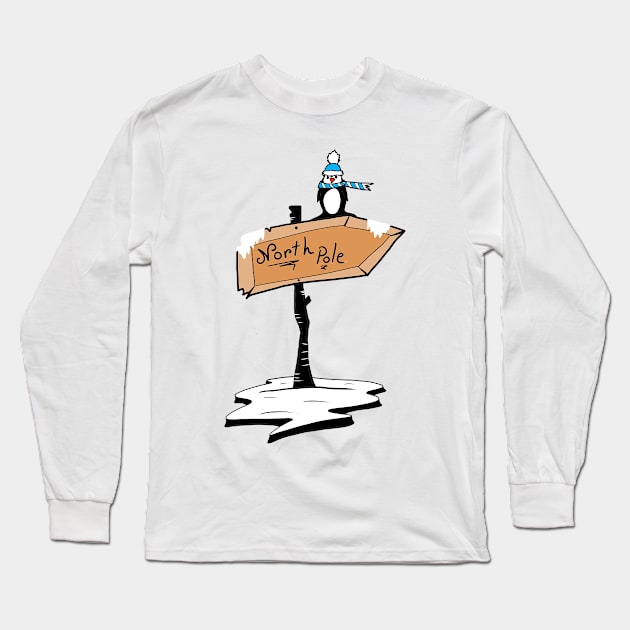 North Pole Long Sleeve T-Shirt by CodexDracula